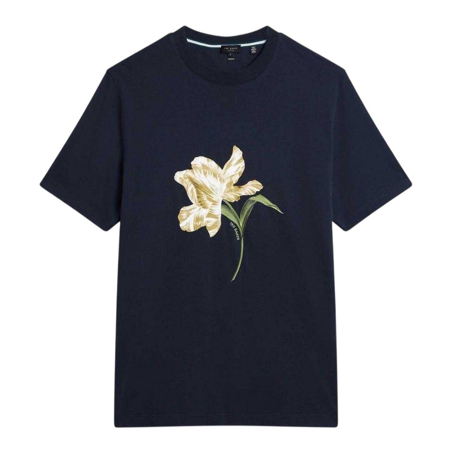 Navy - Front - Ted Baker Mens Flower Crew Neck Regular T-Shirt