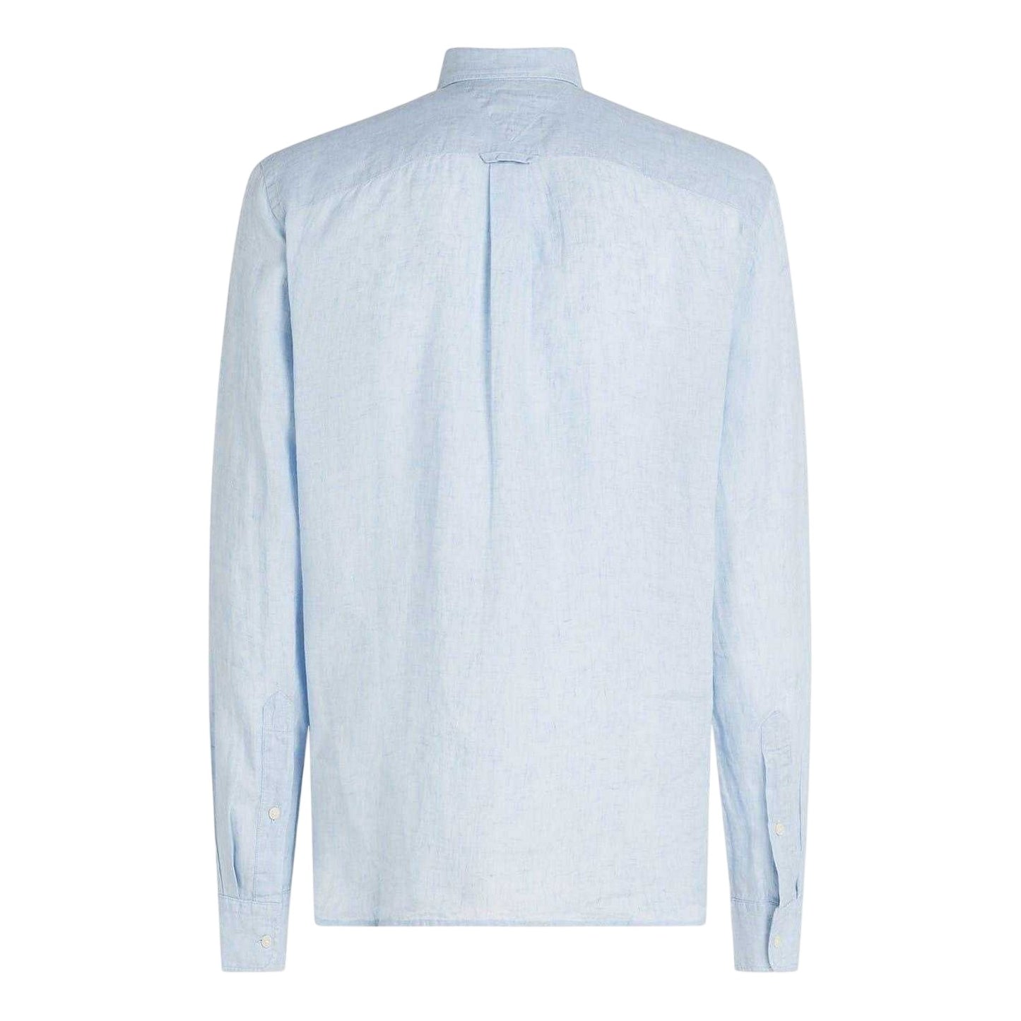 Breezy Blue - Back - Tommy Hilfiger Mens Linen Regular Long-Sleeved Shirt