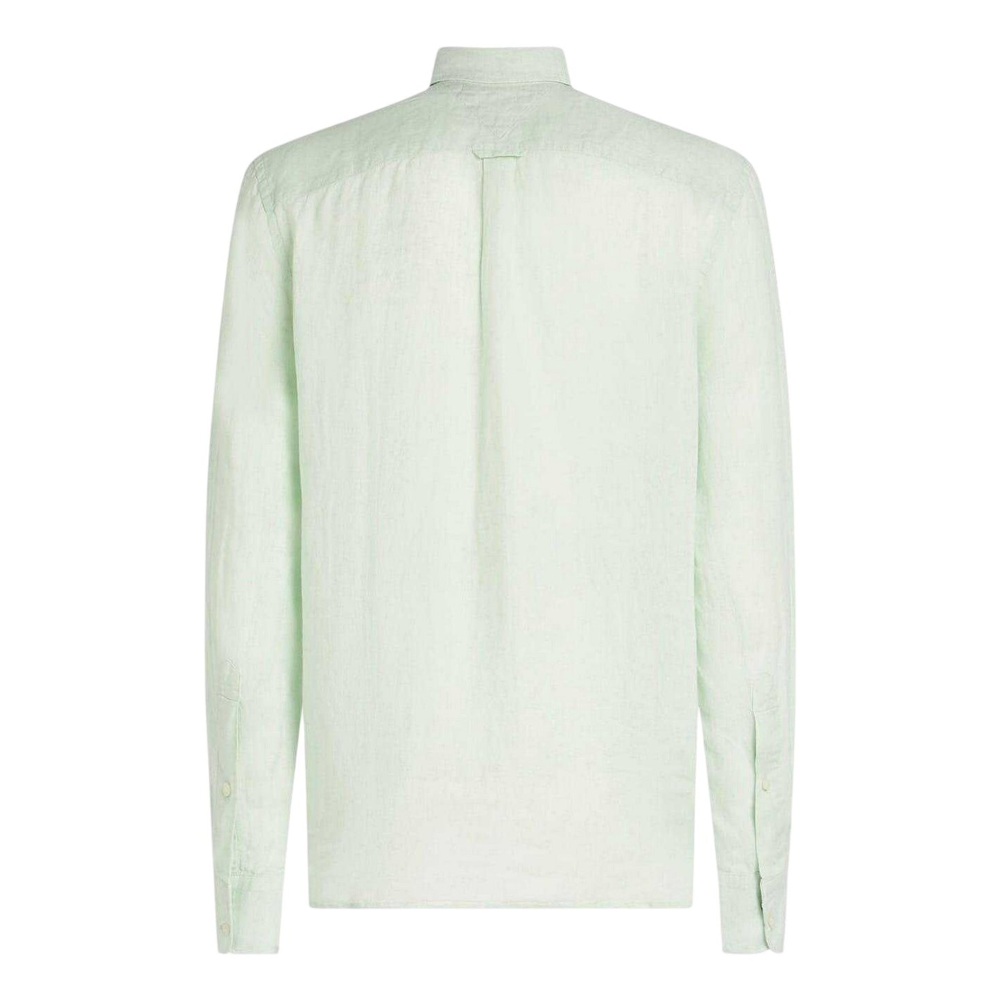 Opal Green - Back - Tommy Hilfiger Mens Linen Regular Long-Sleeved Shirt