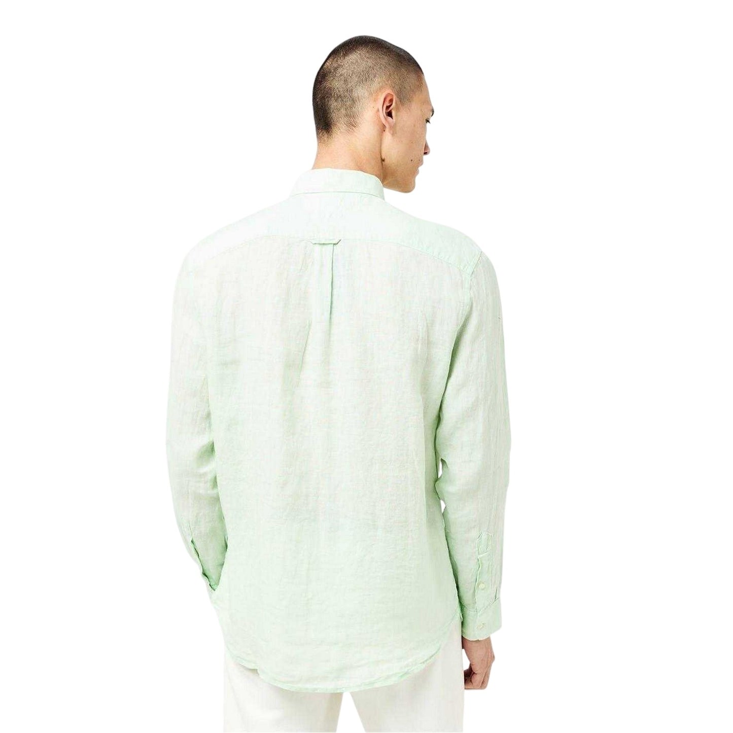 Opal Green - Lifestyle - Tommy Hilfiger Mens Linen Regular Long-Sleeved Shirt