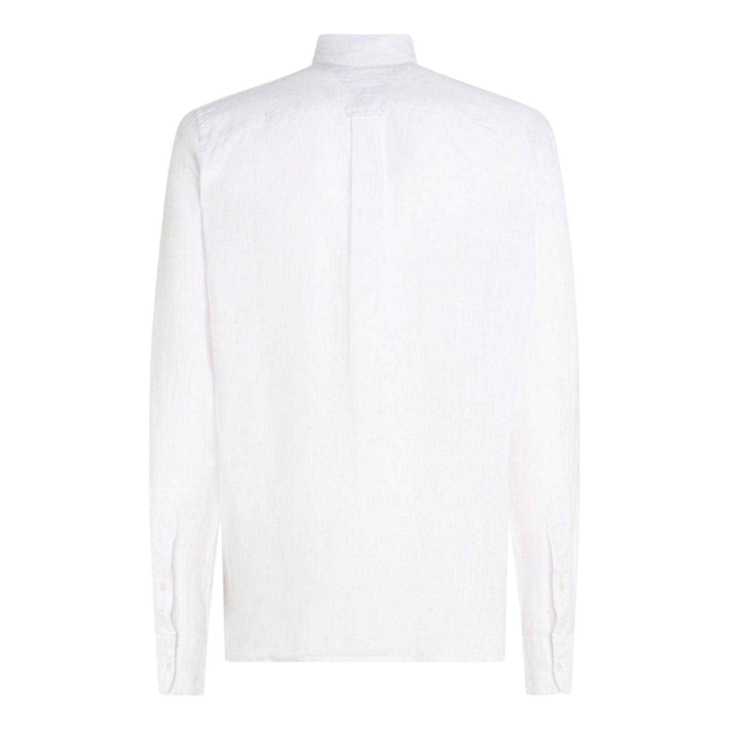 Optic White - Back - Tommy Hilfiger Mens Linen Regular Long-Sleeved Shirt