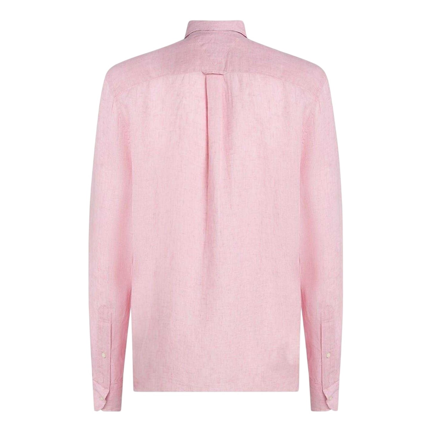 Classic Pink - Back - Tommy Hilfiger Mens Linen Regular Long-Sleeved Shirt