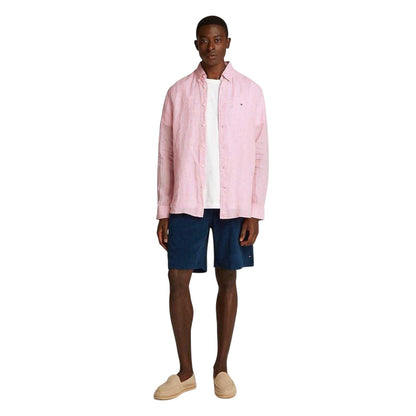 Classic Pink - Pack Shot - Tommy Hilfiger Mens Linen Regular Long-Sleeved Shirt