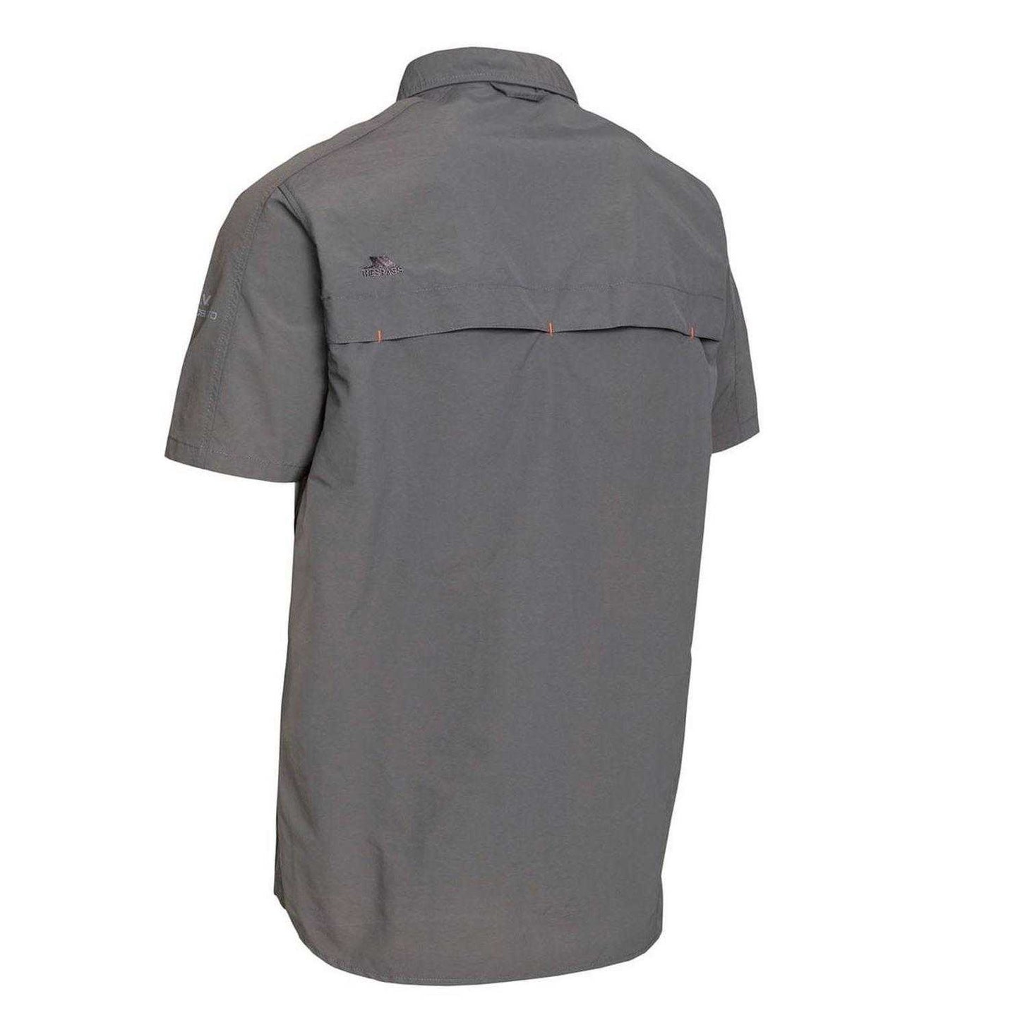 Grey - Back - Trespass Mens Anti-Mosquito Shirt