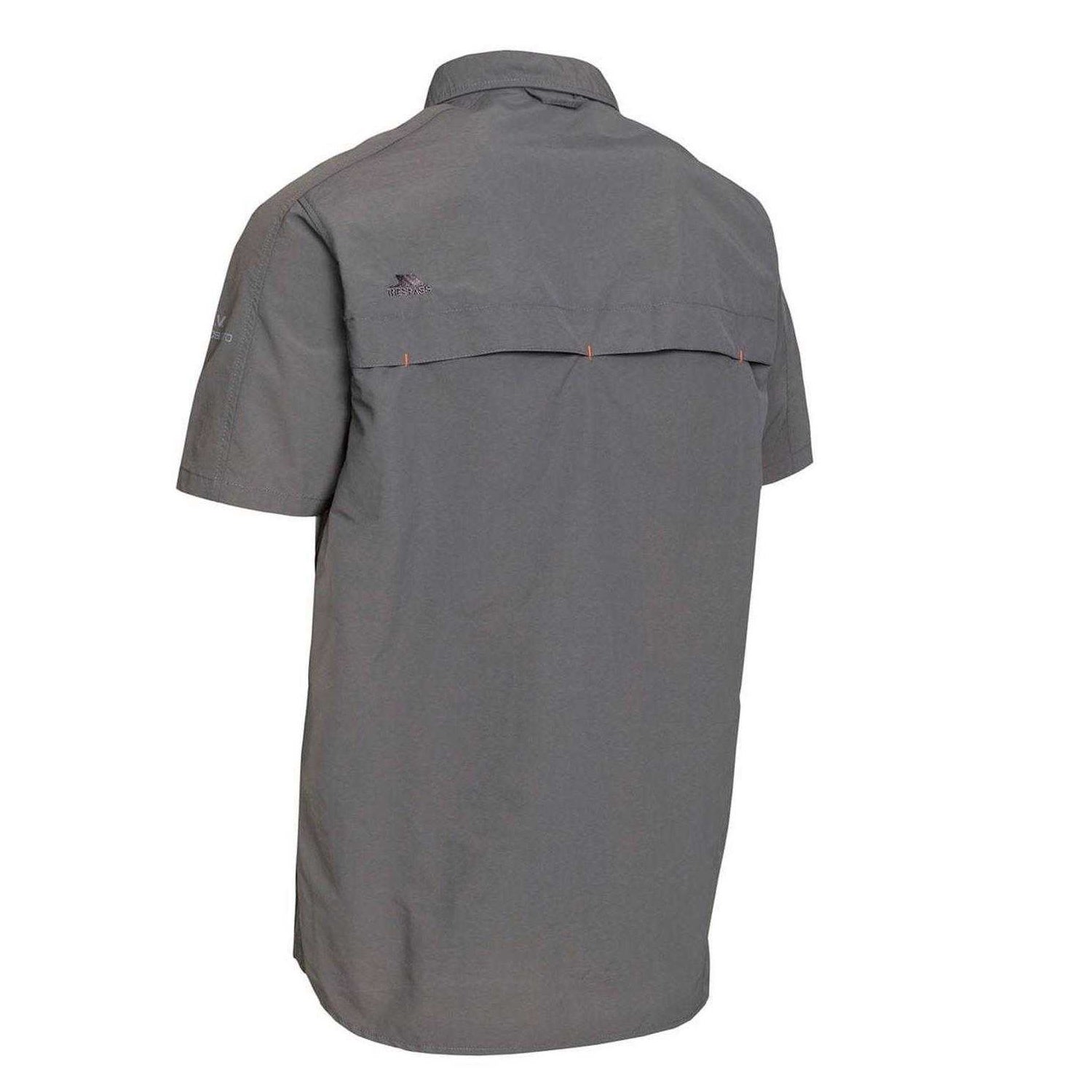 Grey - Back - Trespass Mens Anti-Mosquito Shirt