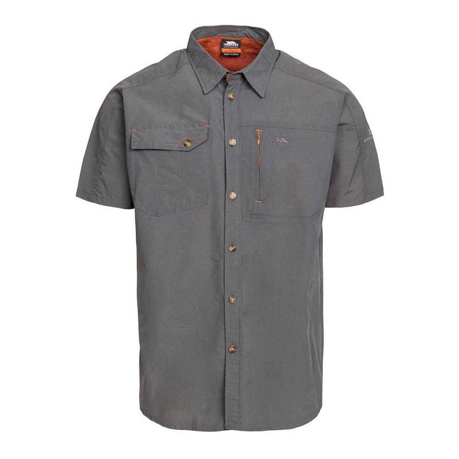Grey - Front - Trespass Mens Anti-Mosquito Shirt
