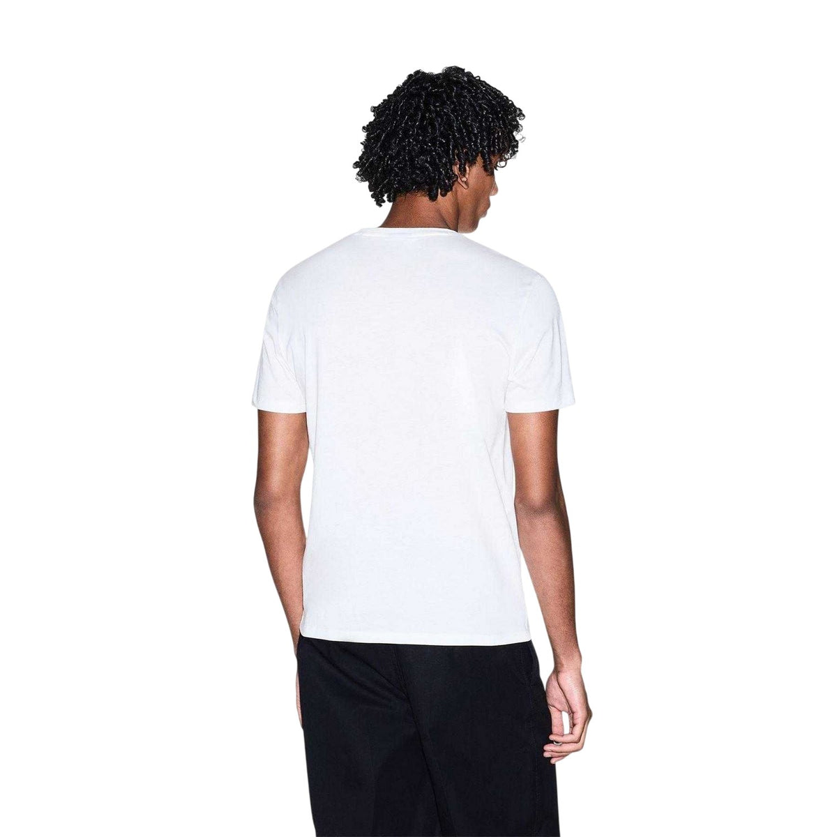 Off White - Back - Armani Exchange Mens Logo Crew Neck T-Shirt