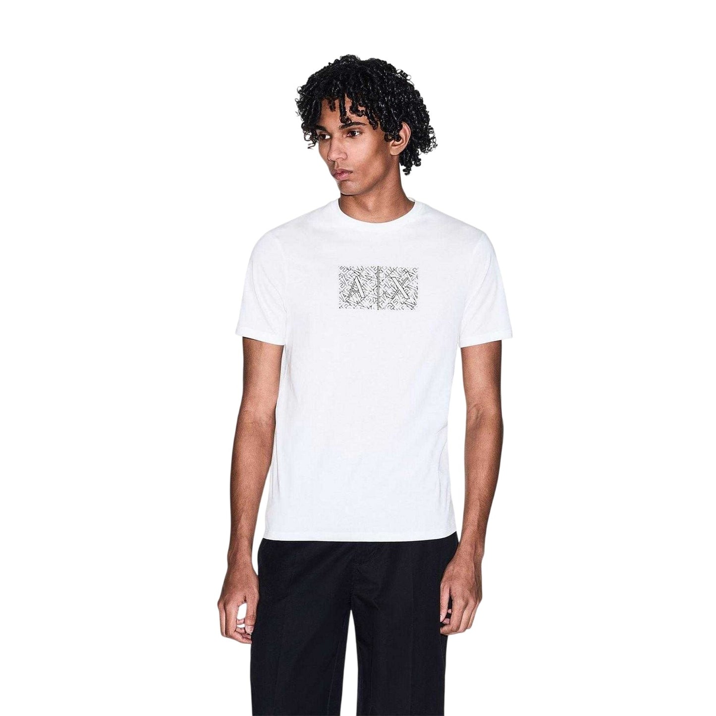 Off White - Lifestyle - Armani Exchange Mens Logo Crew Neck T-Shirt