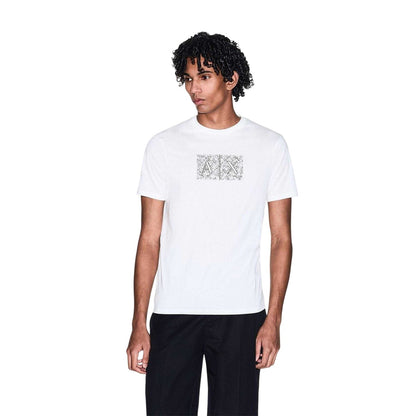 Off White - Lifestyle - Armani Exchange Mens Logo Crew Neck T-Shirt