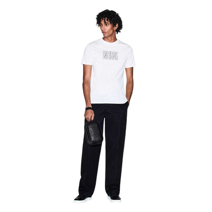 Off White - Pack Shot - Armani Exchange Mens Logo Crew Neck T-Shirt