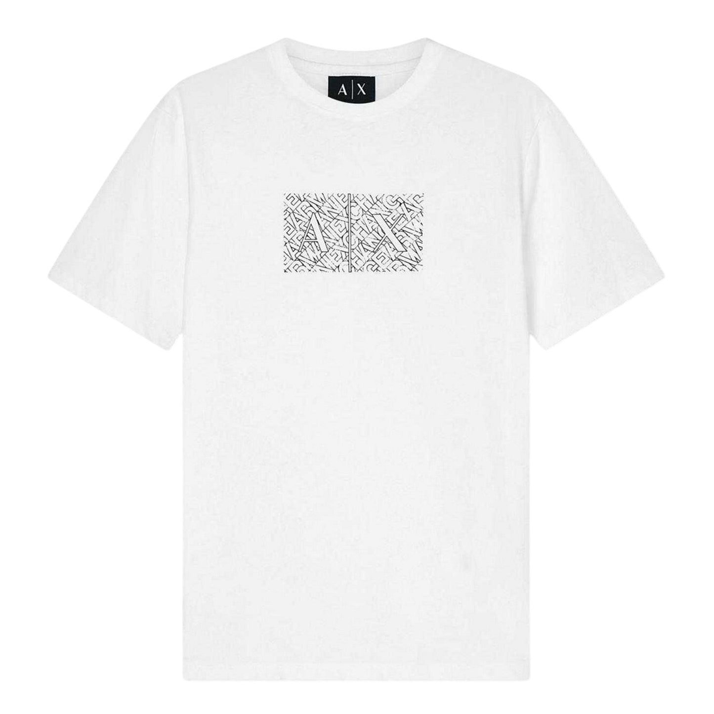 Off White - Front - Armani Exchange Mens Logo Crew Neck T-Shirt