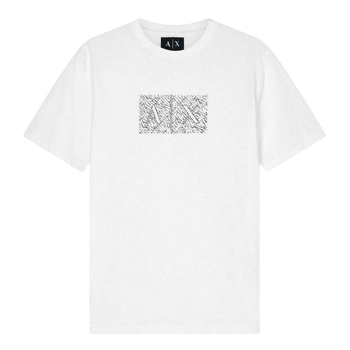 Off White - Front - Armani Exchange Mens Logo Crew Neck T-Shirt