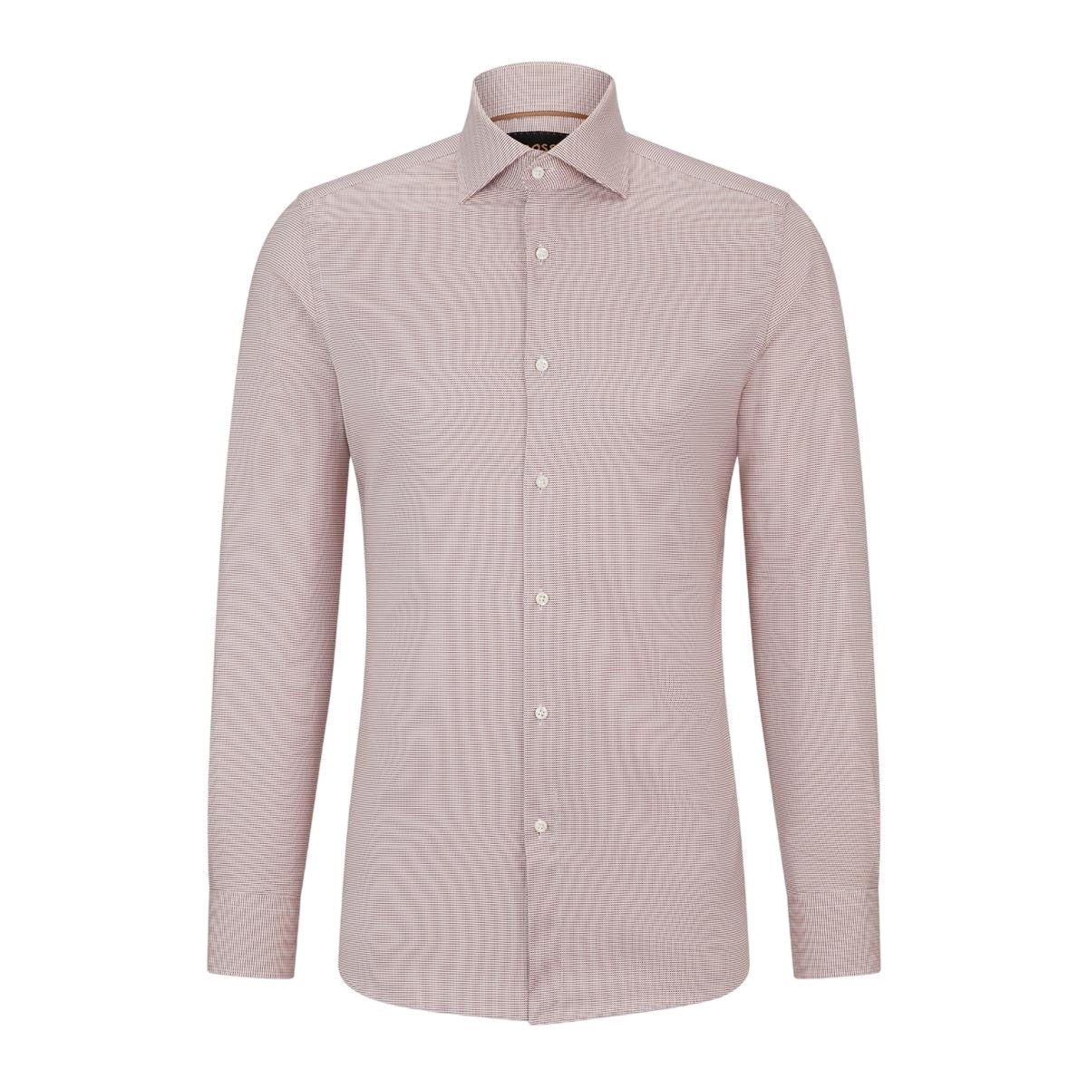 Red - Front - Boss Mens Plain Regular Long-Sleeved Shirt