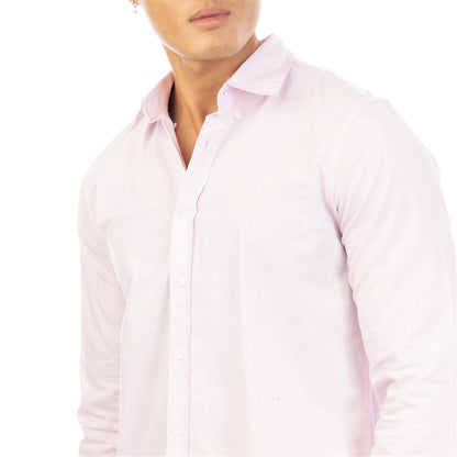Pink - Side - Peter Werth Mens Regular Long-Sleeved Shirt