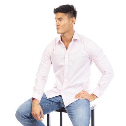 Pink - Lifestyle - Peter Werth Mens Regular Long-Sleeved Shirt