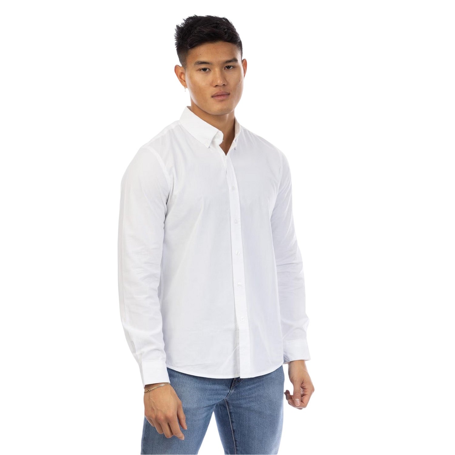 White - Front - Peter Werth Mens Regular Long-Sleeved Shirt