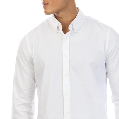 White - Side - Peter Werth Mens Regular Long-Sleeved Shirt