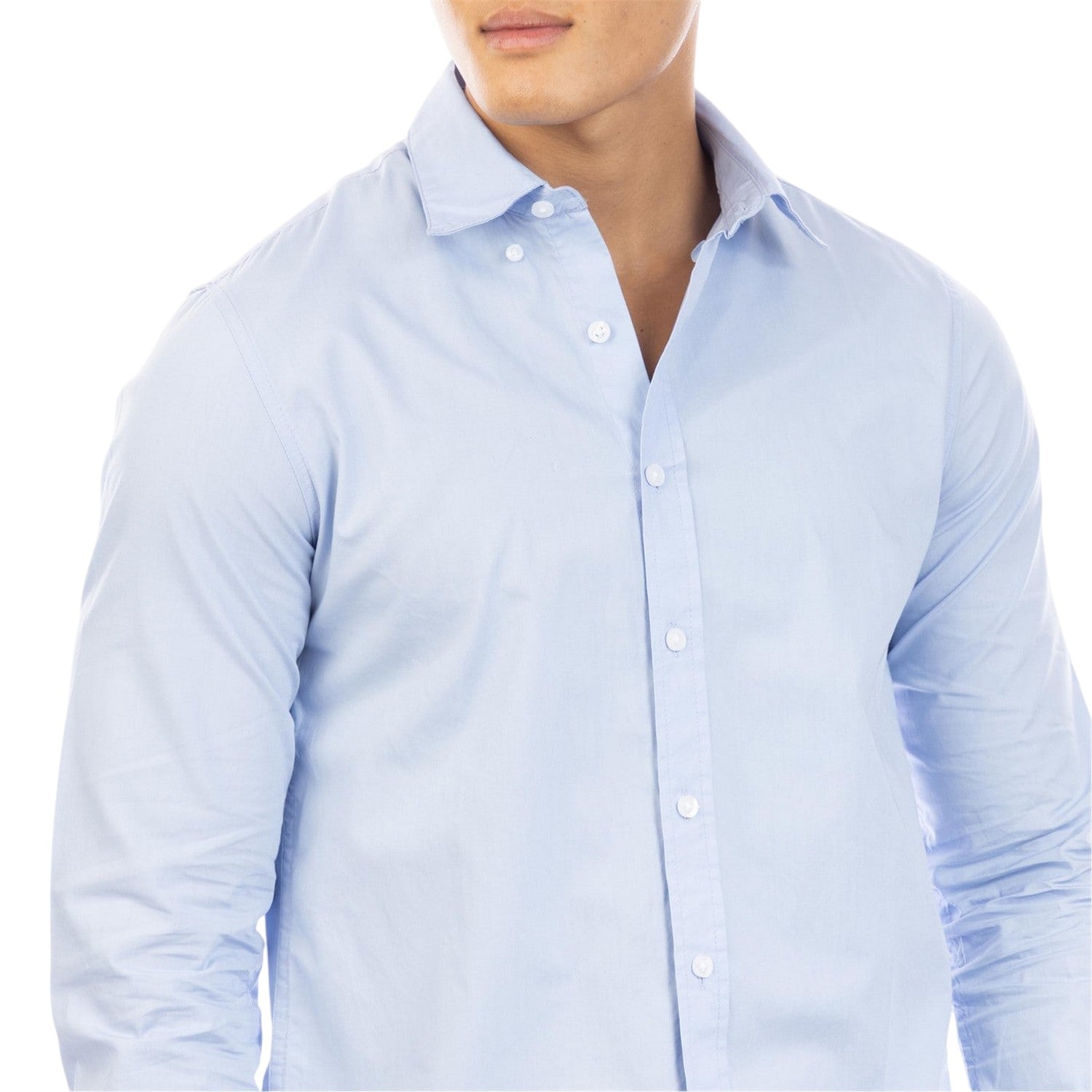 Light Blue - Side - Peter Werth Mens Regular Long-Sleeved Shirt