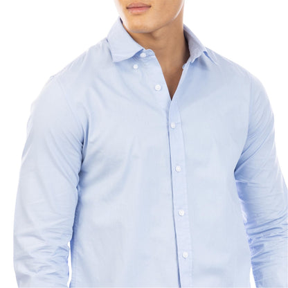 Light Blue - Side - Peter Werth Mens Regular Long-Sleeved Shirt