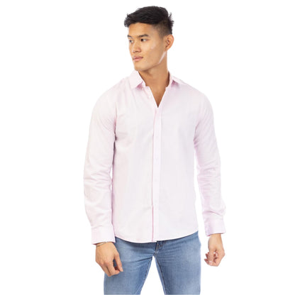 Pink - Front - Peter Werth Mens Regular Long-Sleeved Shirt