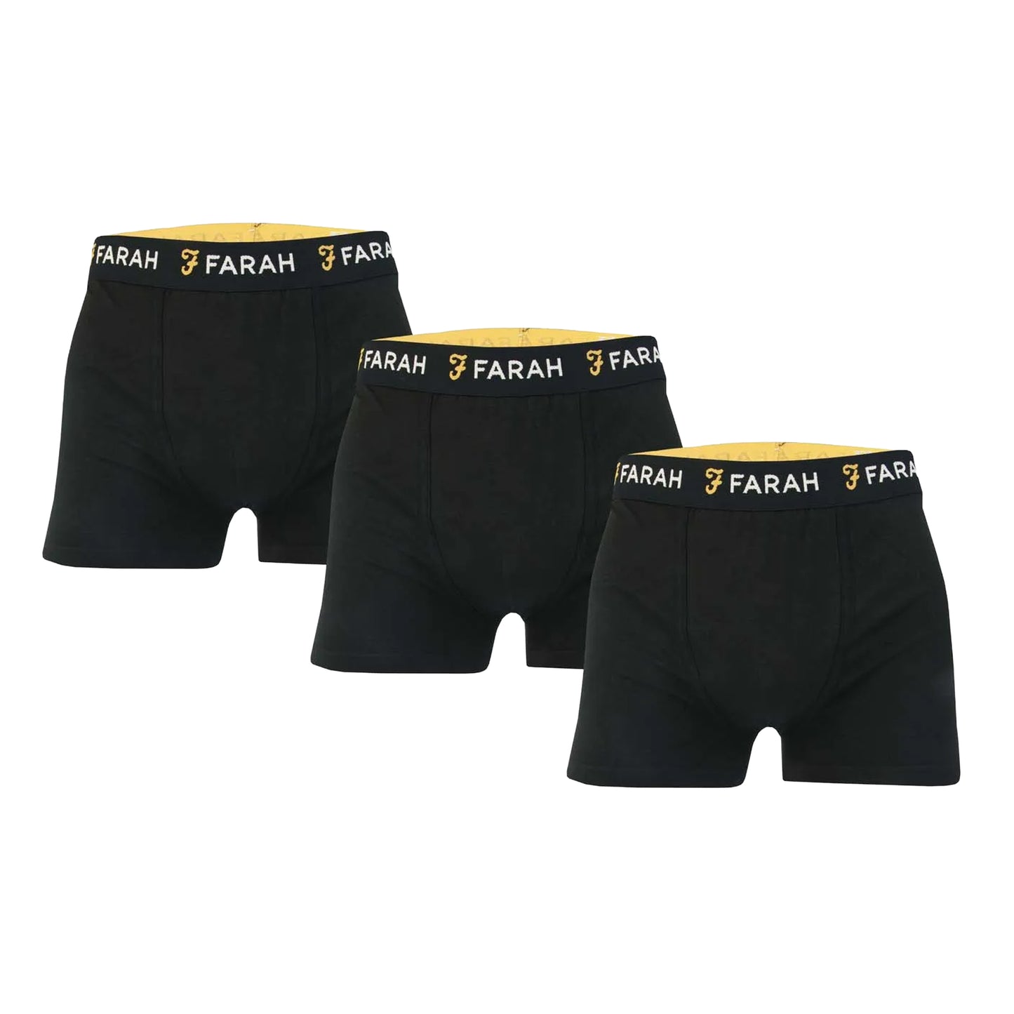 Black - Front - Farah Mens Saginaw Boxer Shorts (Pack of 3)