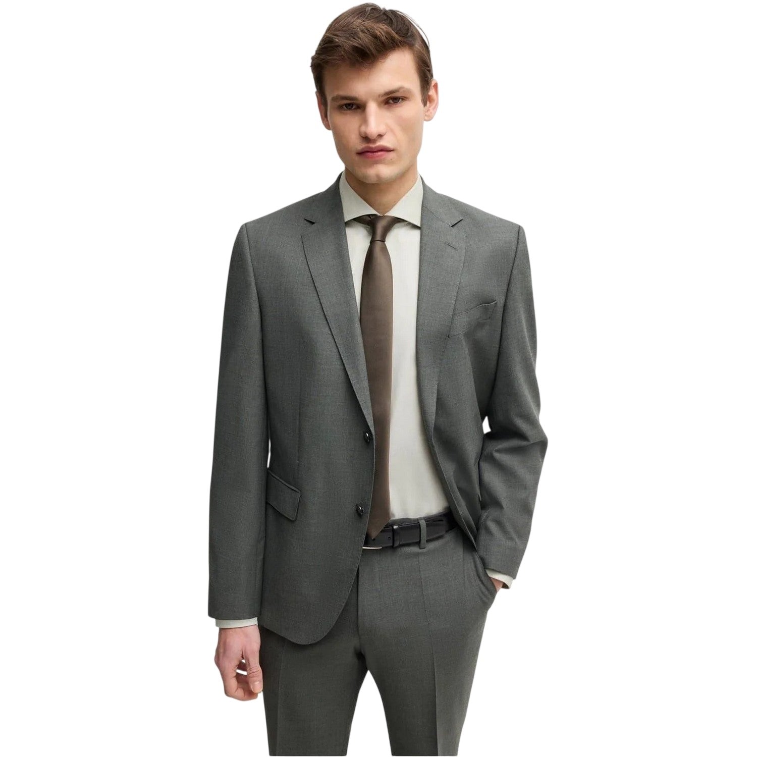 Green - Pack Shot - Boss Mens Plain Regular Long-Sleeved Formal Shirt