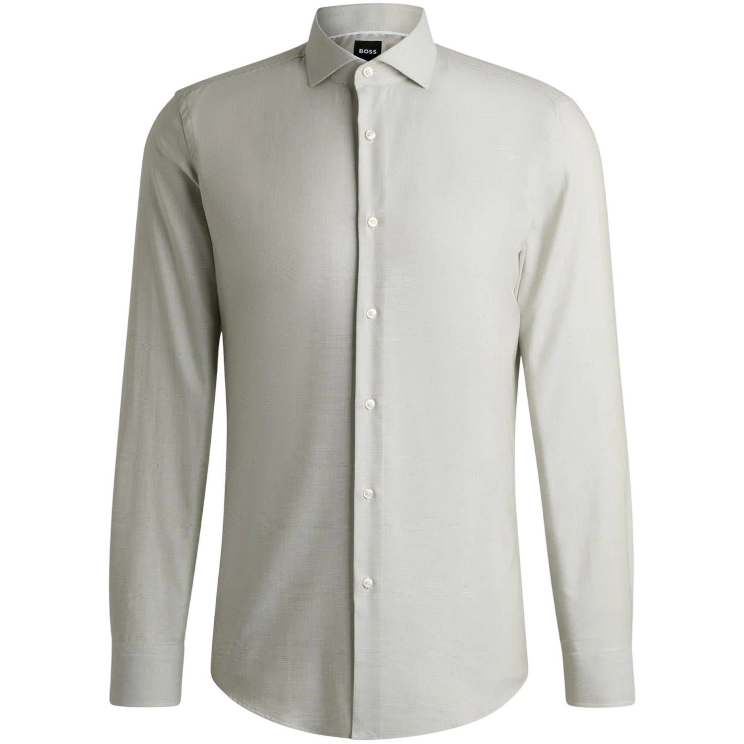 Green - Front - Boss Mens Plain Regular Long-Sleeved Formal Shirt