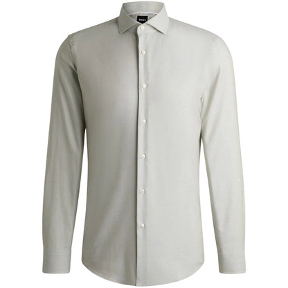 Green - Front - Boss Mens Plain Regular Long-Sleeved Formal Shirt