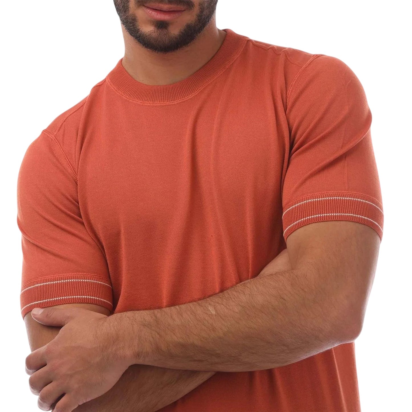 Orange - Side - Boss Mens Plain Cotton T-Shirt