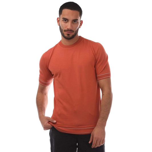 Orange - Front - Boss Mens Plain Cotton T-Shirt