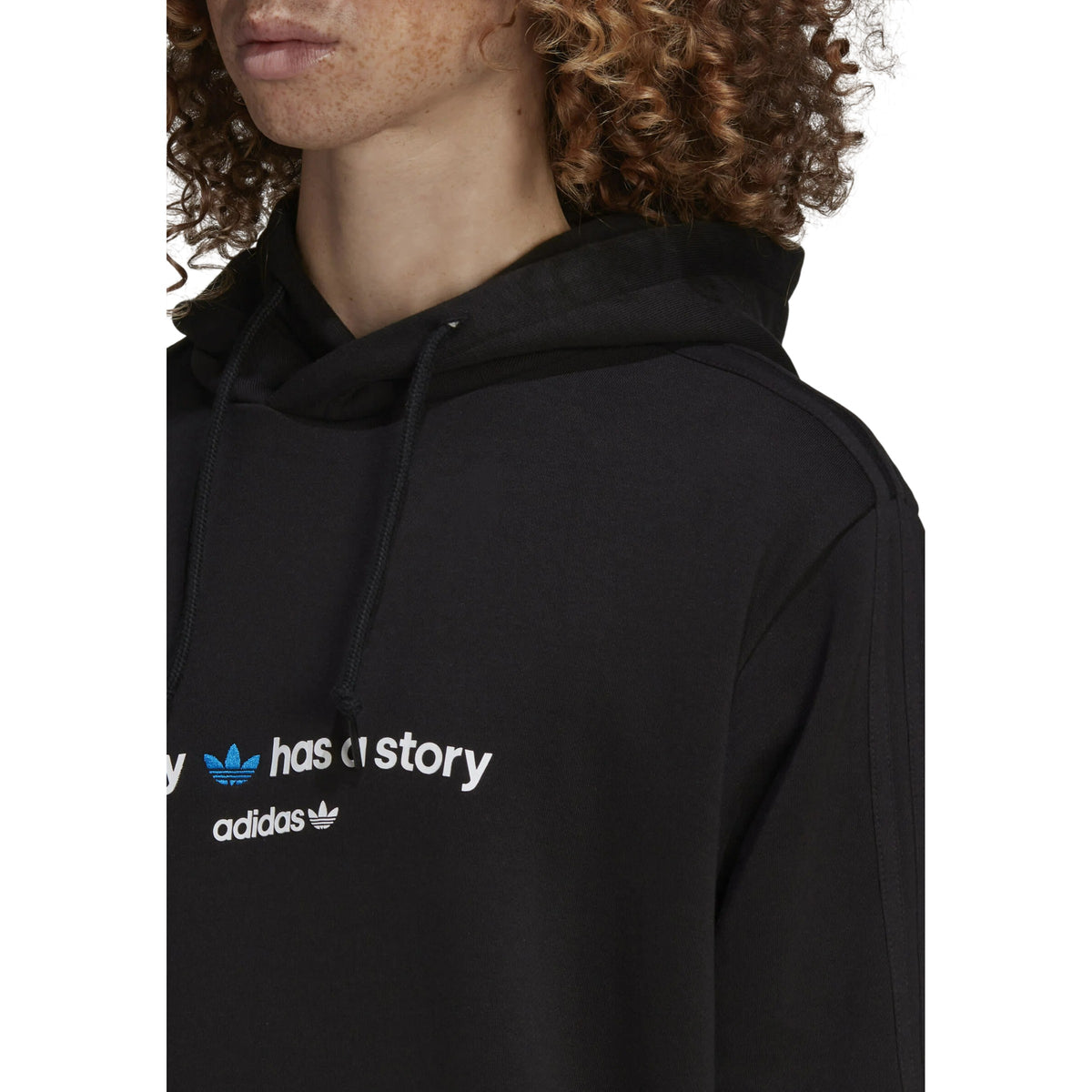 Black - Side - Adidas Mens Common Memory Fleece Hoodie
