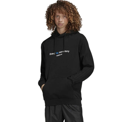 Black - Front - Adidas Mens Common Memory Fleece Hoodie