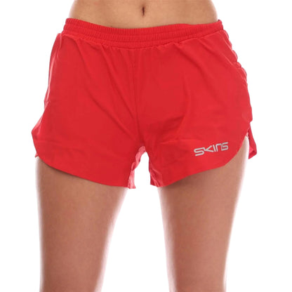 Red - Front - Skins Womens-Ladies Series-3 Superpose Running Shorts