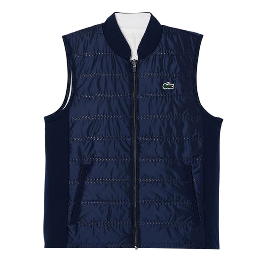 Navy - Front - Lacoste Womens-Ladies Quilted Slim Gilet