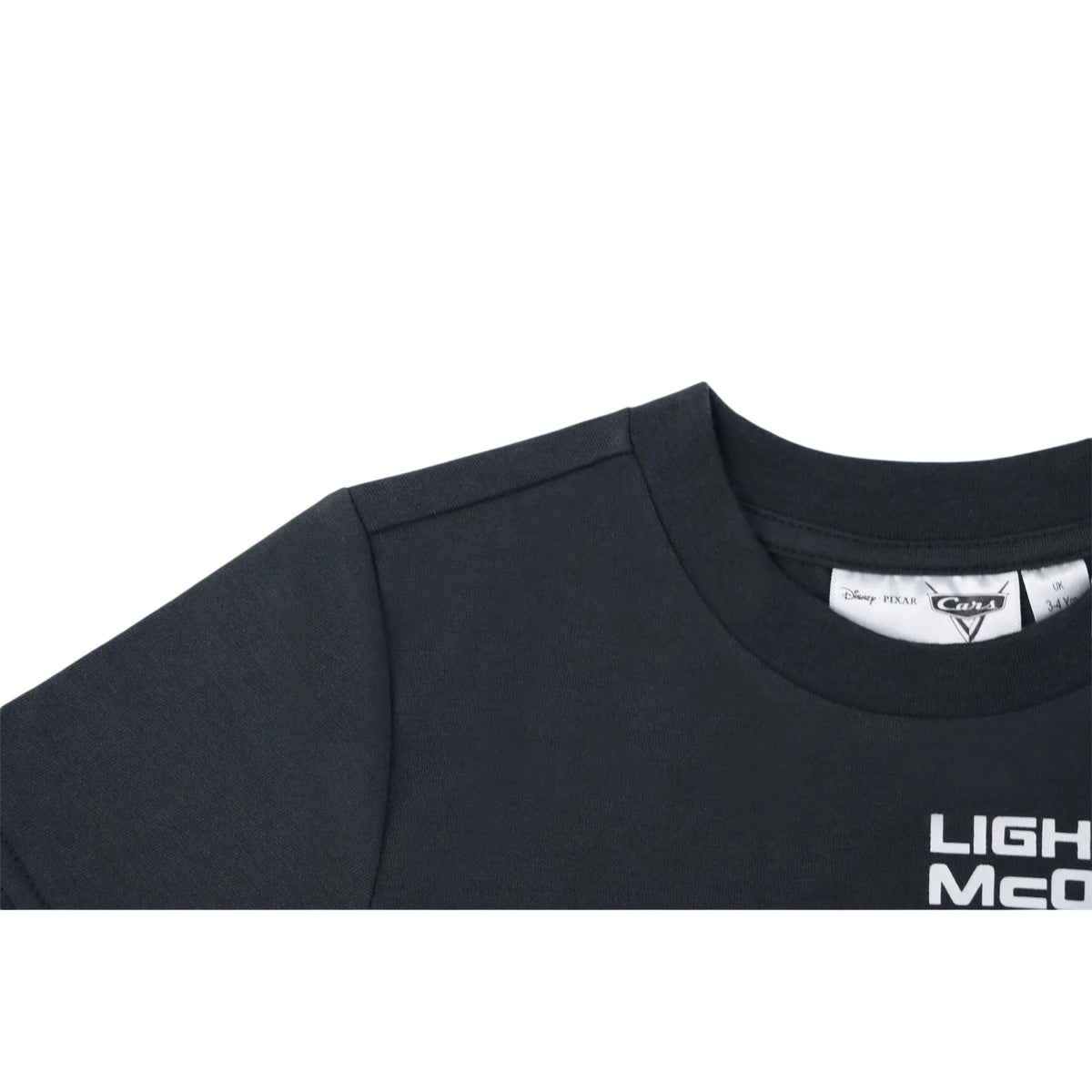 Black - Side - Cars Childrens-Kids Lightning McQueen T-Shirt