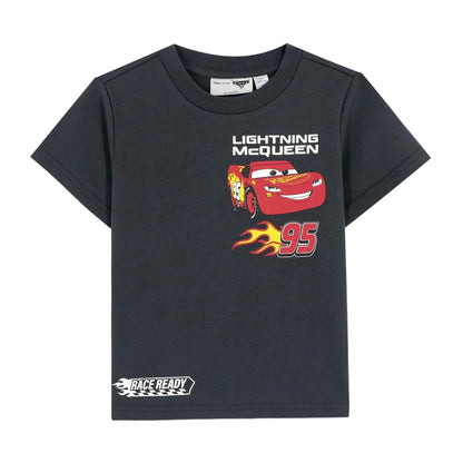 Black - Front - Cars Childrens-Kids Lightning McQueen T-Shirt