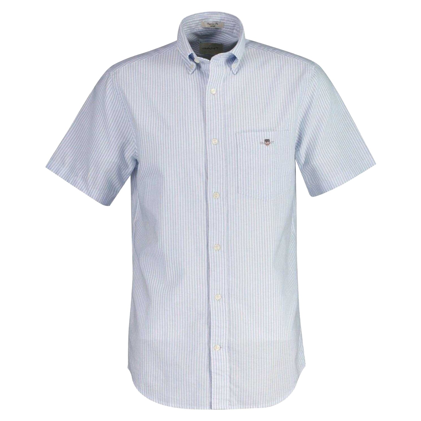 Light Blue - Front - Gant Mens Stripe Short-Sleeved Button-Down Shirt