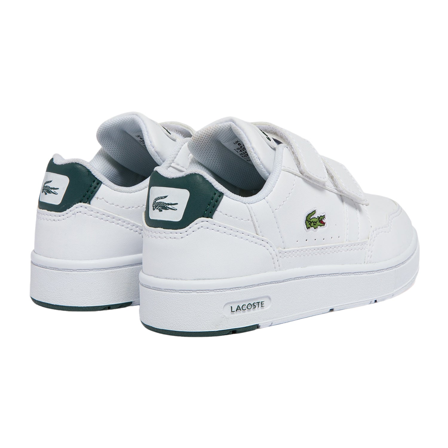 White-Green - Back - Lacoste Childrens-Kids T-Clip Croc Trainers