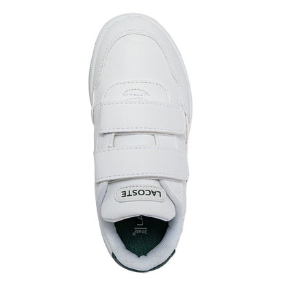 White-Green - Side - Lacoste Childrens-Kids T-Clip Croc Trainers