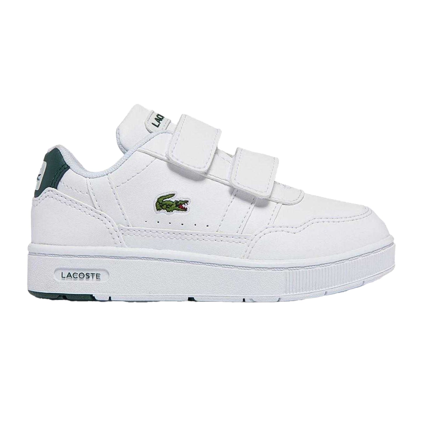 White-Green - Front - Lacoste Childrens-Kids T-Clip Croc Trainers