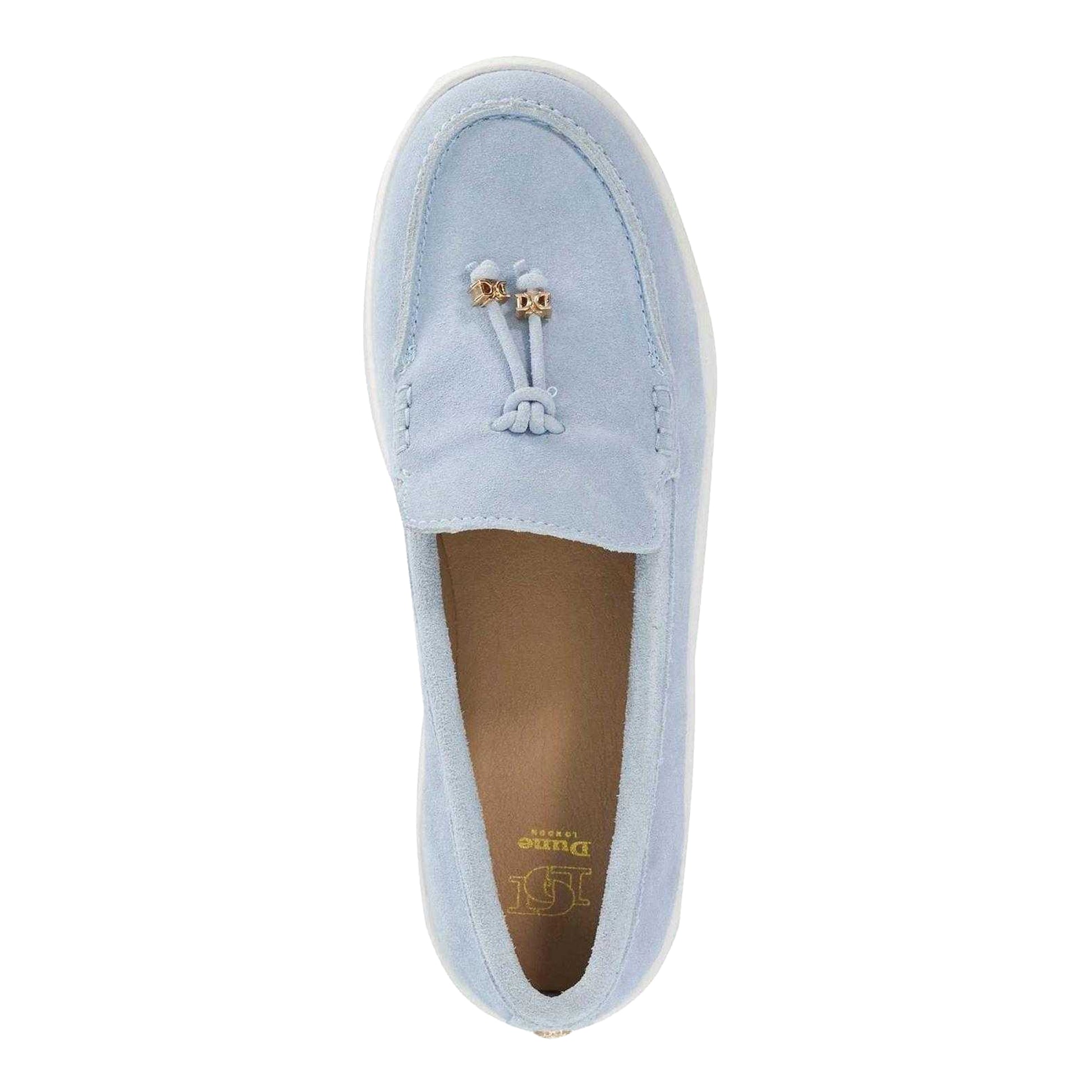 Blue - Side - Dune London Womens-Ladies Gasket Tassel Loafers