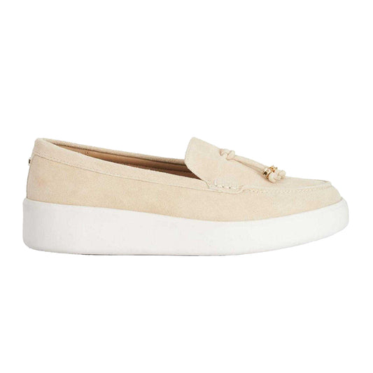 Taupe - Front - Dune London Womens-Ladies Gasket Tassel Loafers