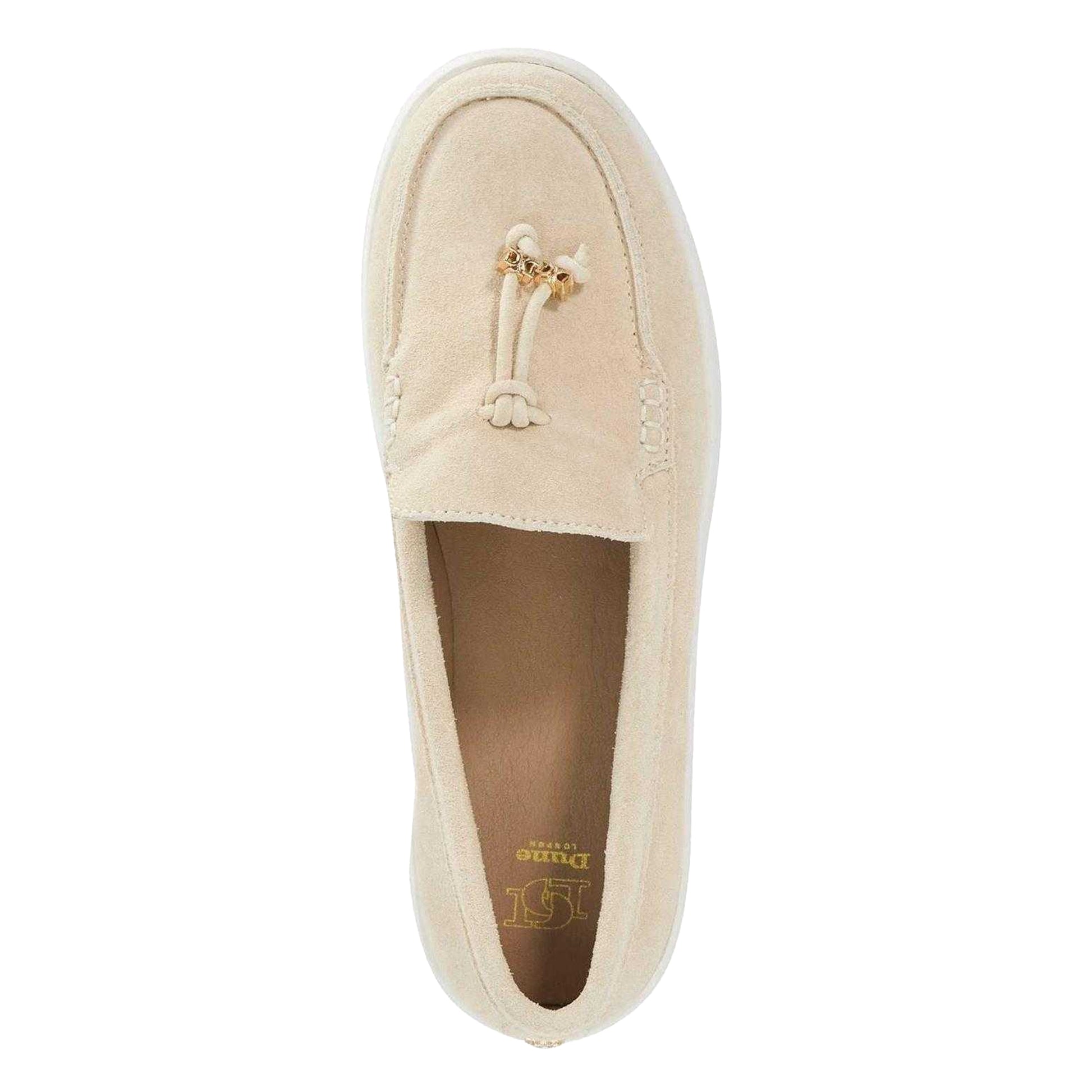 Taupe - Side - Dune London Womens-Ladies Gasket Tassel Loafers