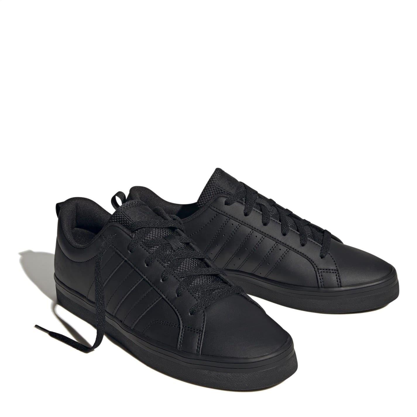 Triple Black - Side - Adidas Mens VS Pace 2.0 3 Stripes Trainers
