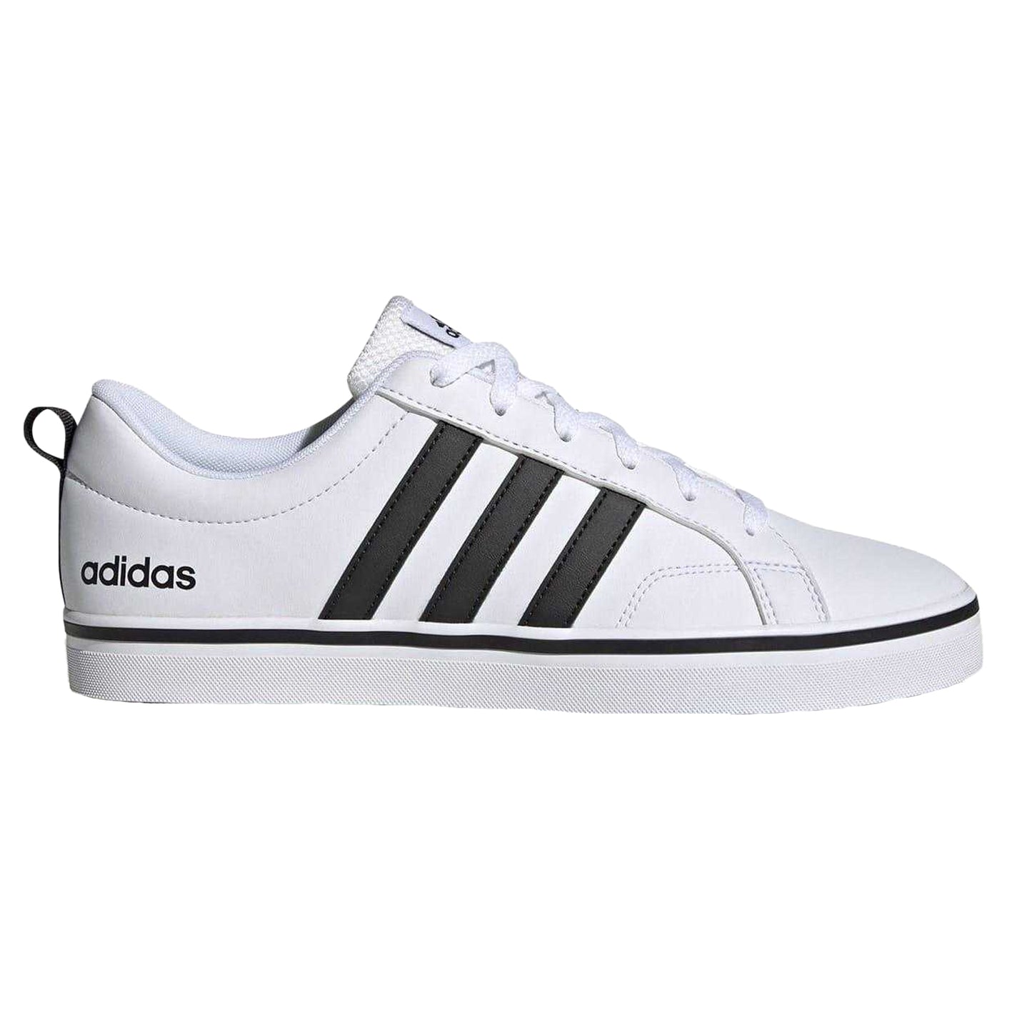 White-Black - Front - Adidas Mens VS Pace 2.0 3 Stripes Trainers