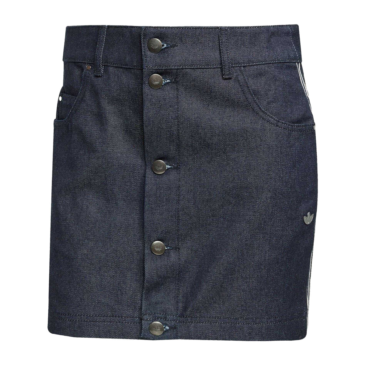 Indigo Denim - Front - Adidas Womens-Ladies 3 Stripes Cotton Mini Skirt