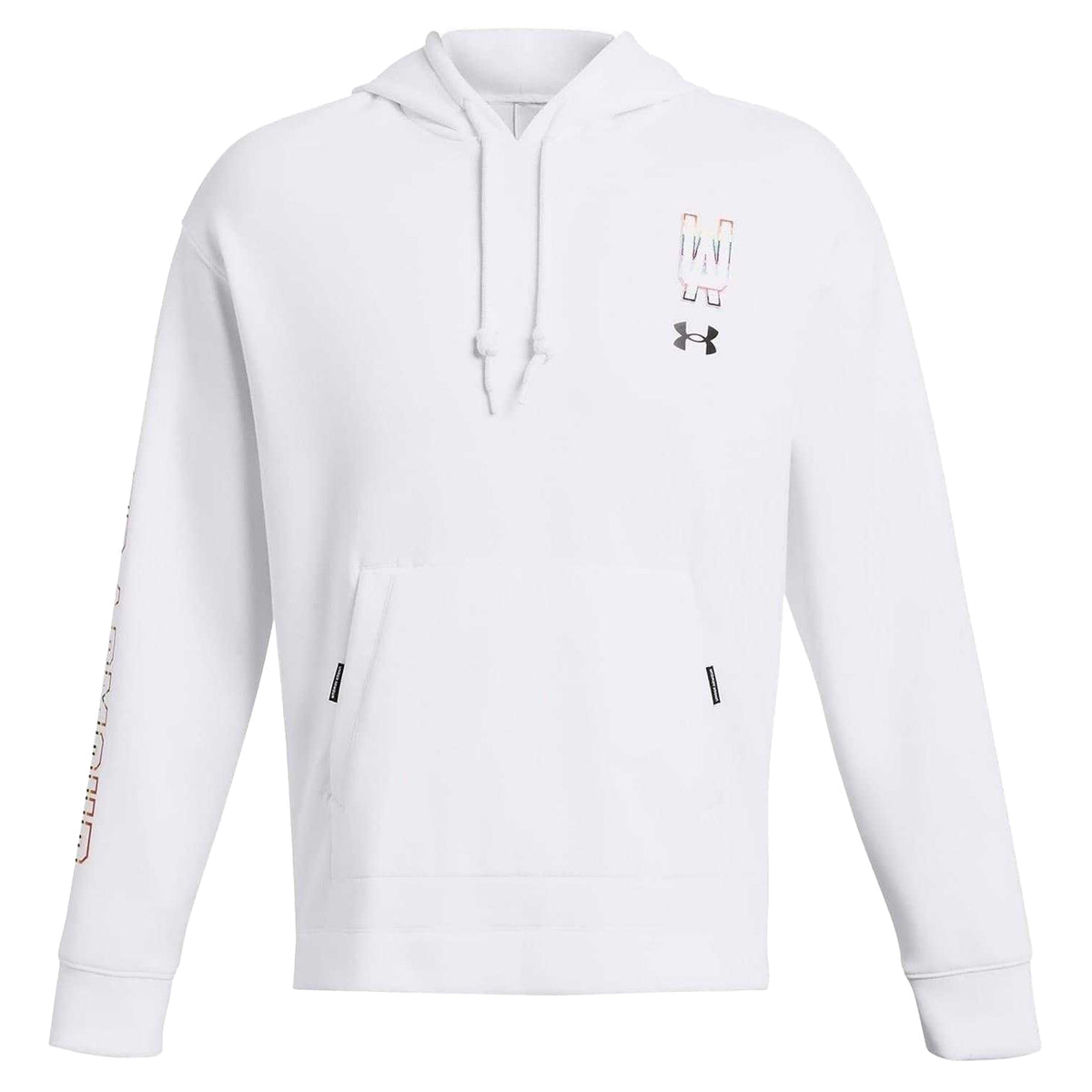 White - Front - Under Armour Unisex Adult Pride Graphic Print Relaxed Fit Hoodie