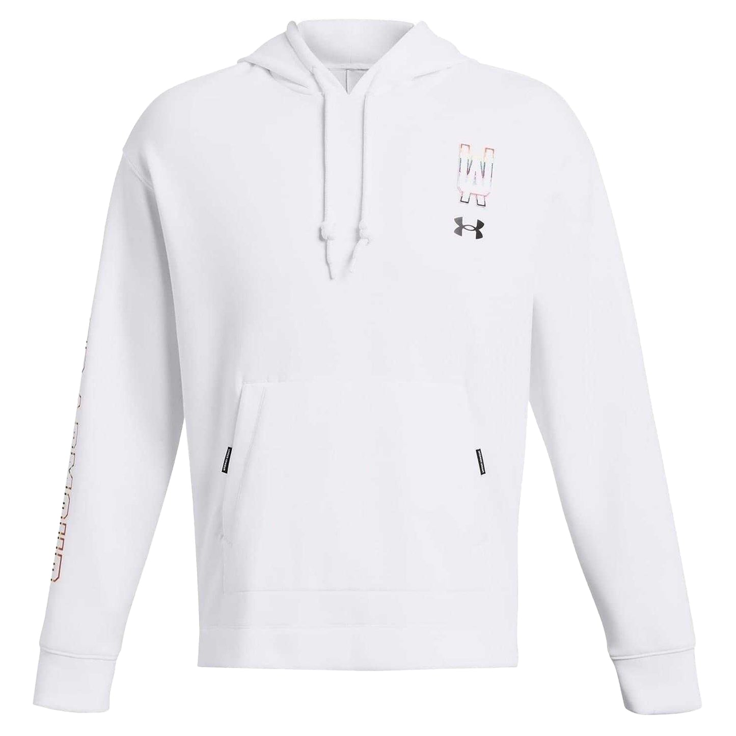 White - Front - Under Armour Unisex Adult Pride Graphic Print Relaxed Fit Hoodie