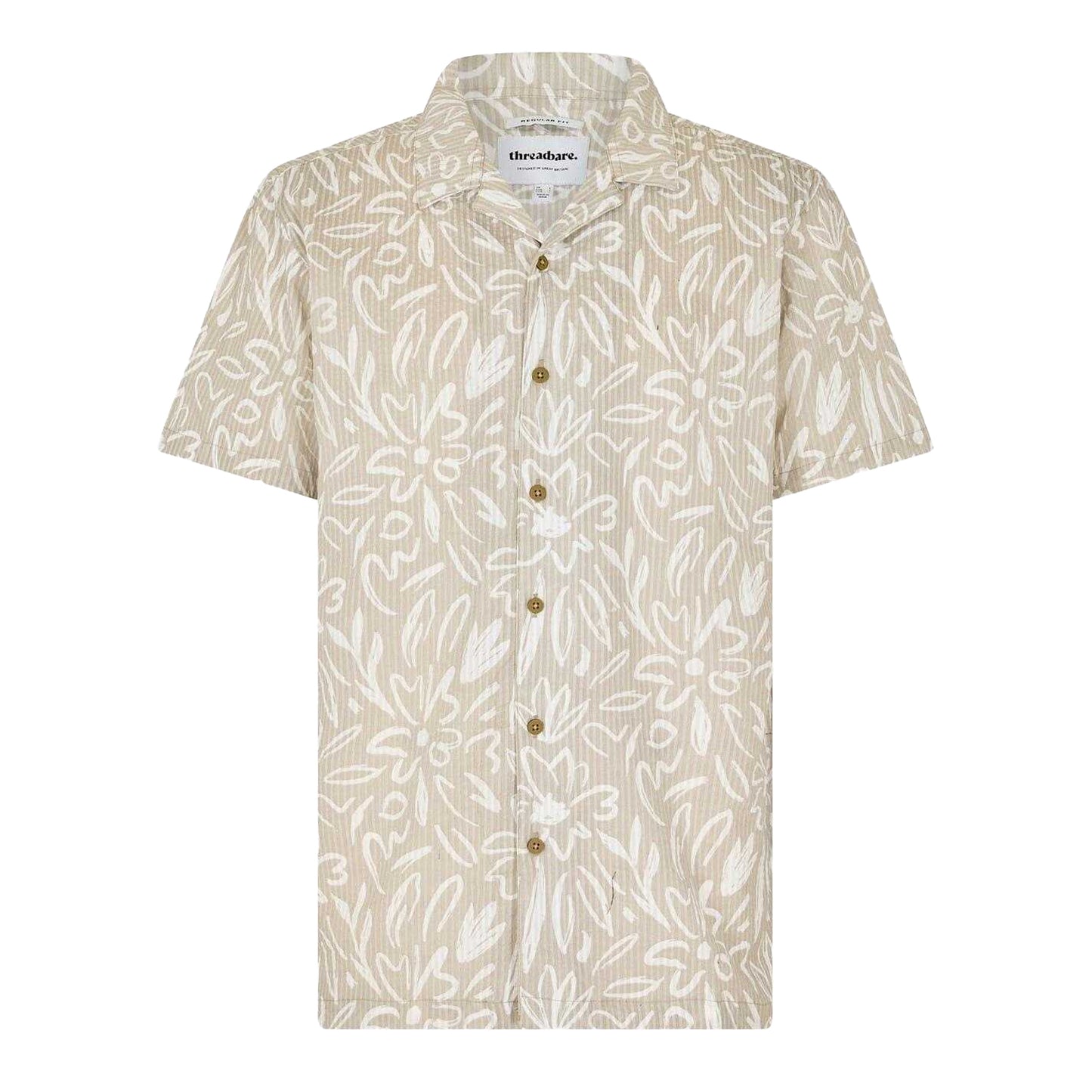 Light Stone - Front - Threadbare Mens Regular Shirt