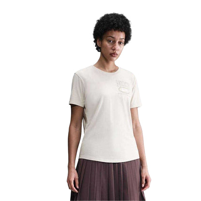 Light Beige - Front - Nike Womens-Ladies Sportswear Club Swoosh T-Shirt